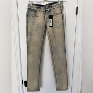 Parasuco Jeans Size 29 Distressed Acid Wash Studded Pockets NWT